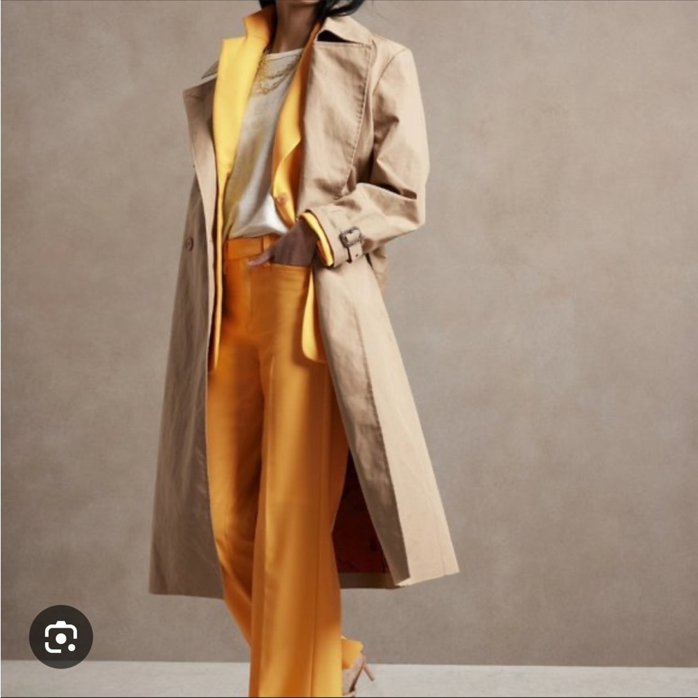 NWT Banana Republic Wide Leg Wool Pant Going Bananas Yellow 10S